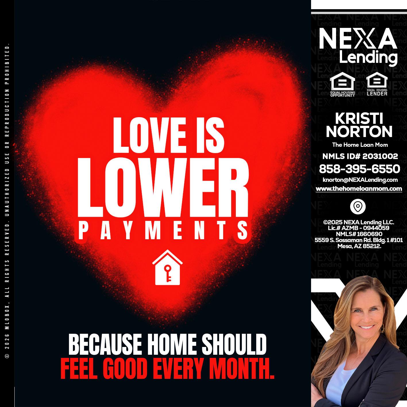 LOVE IS LOWER - Kristi Norton -The Home Loan Mom