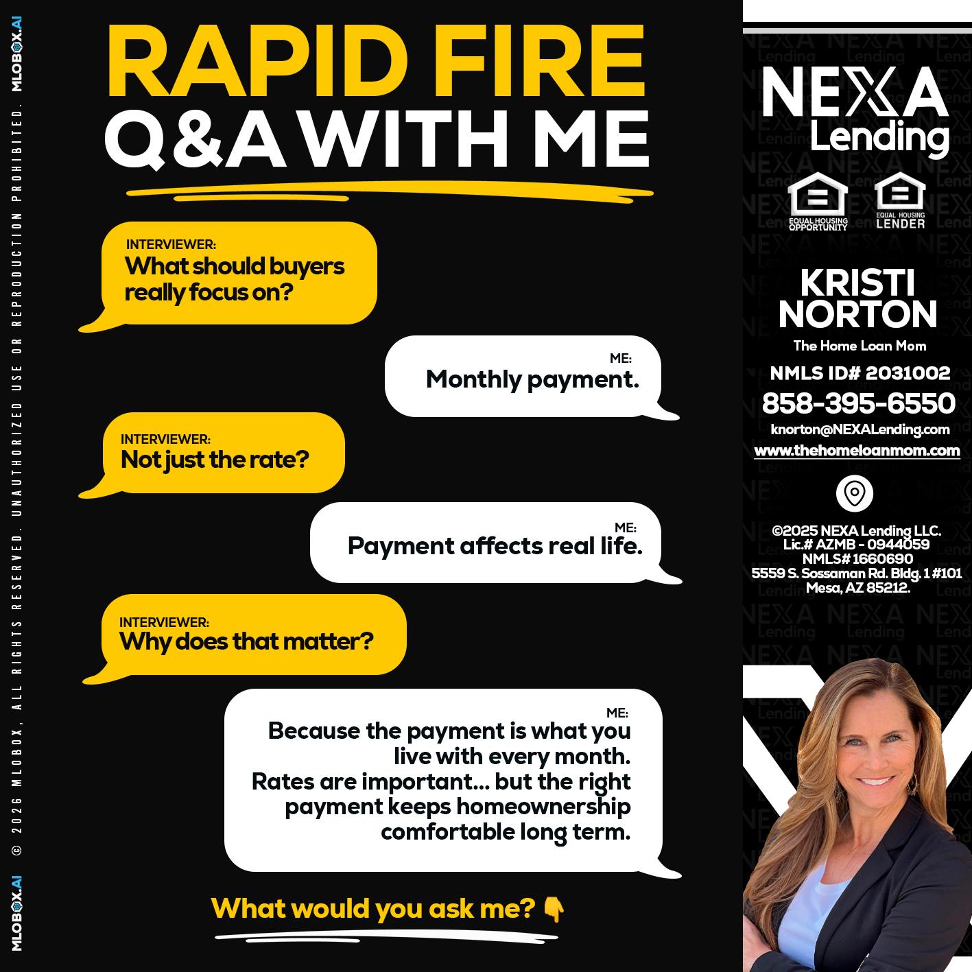 RAPID FIRE Q&A - Kristi Norton -The Home Loan Mom