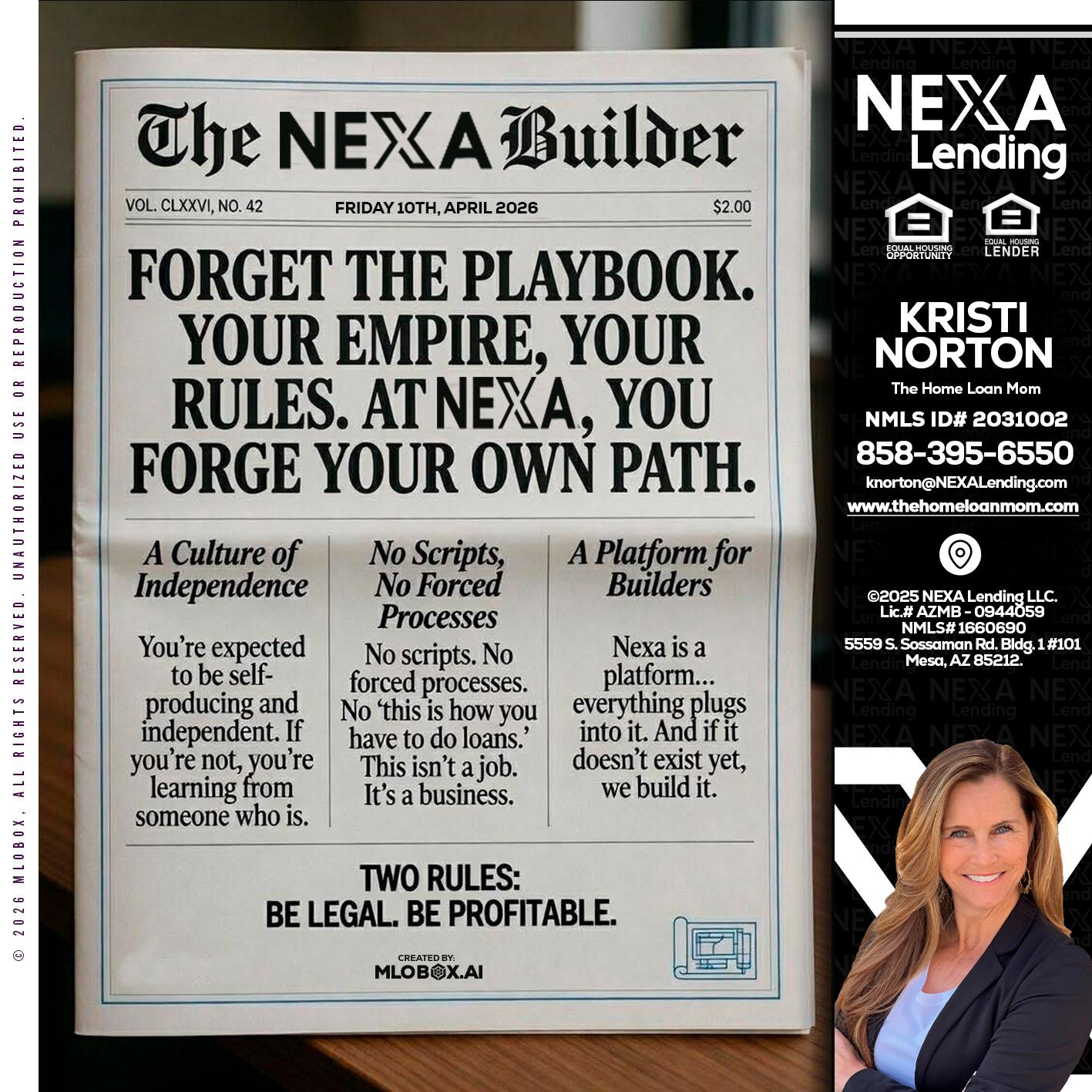 THE NEXA BUILDER - Kristi Norton -The Home Loan Mom