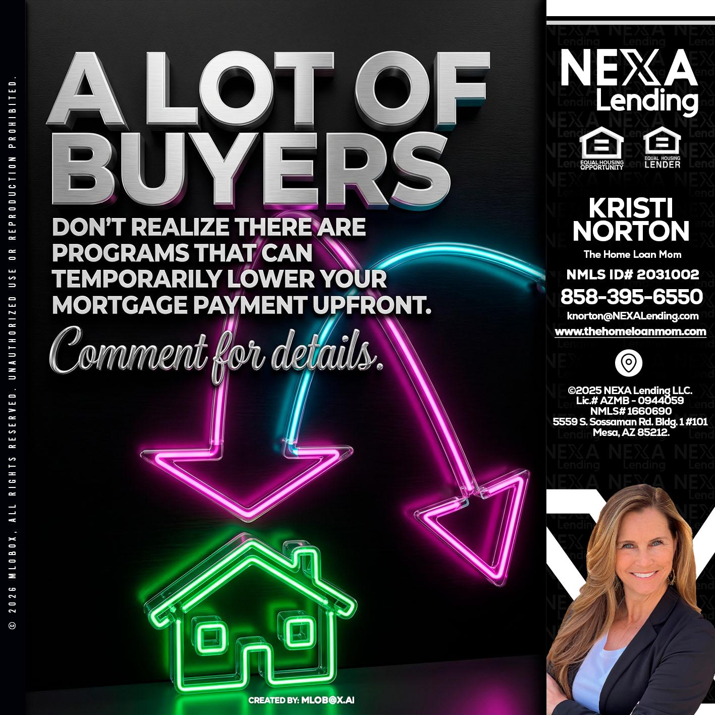 A LOT OF BUYERS - Kristi Norton -The Home Loan Mom