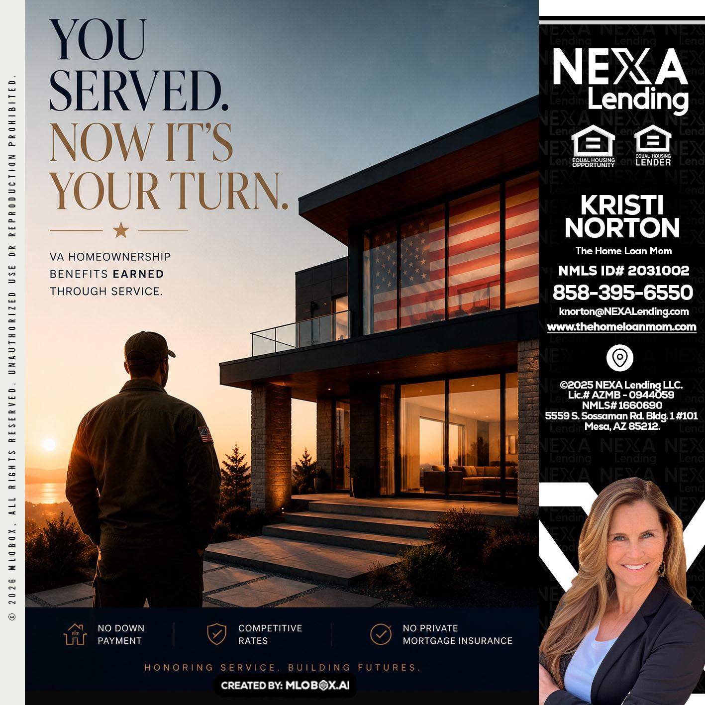 YOU SERVED - Kristi Norton -The Home Loan Mom