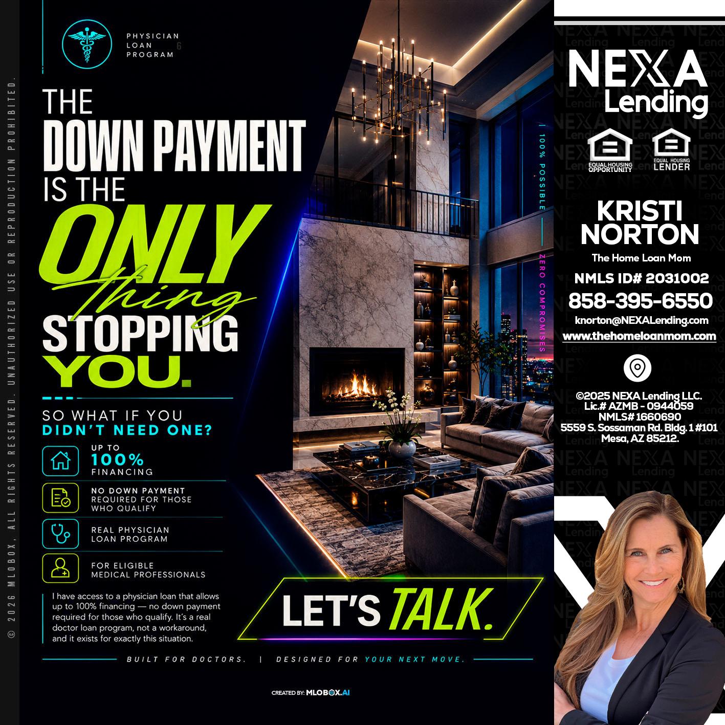 THE DOWN PAYMENT - Kristi Norton -The Home Loan Mom