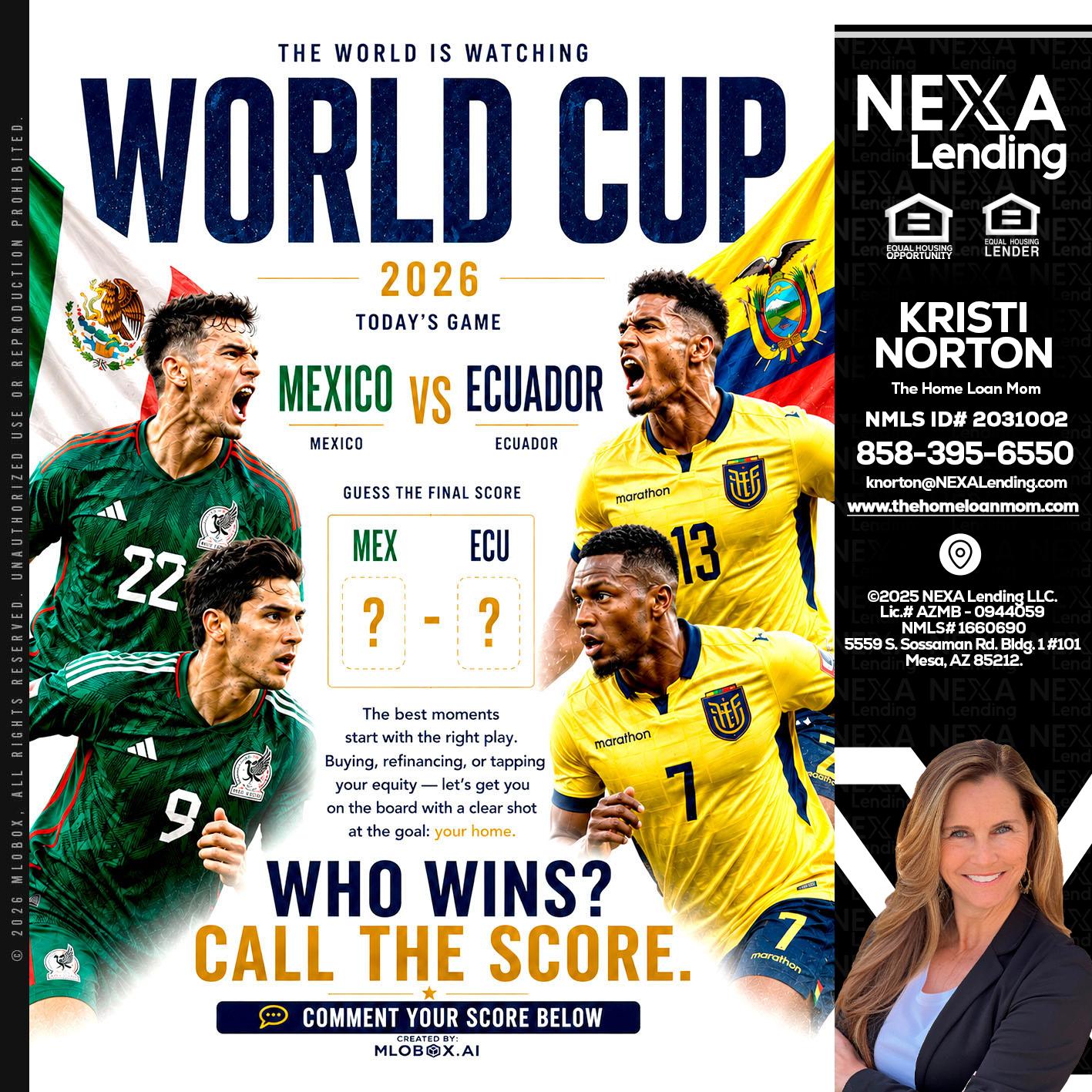 WORLD CUP 2026 - Kristi Norton -The Home Loan Mom